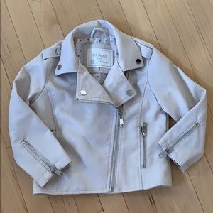 Kids faux leather moto jacket